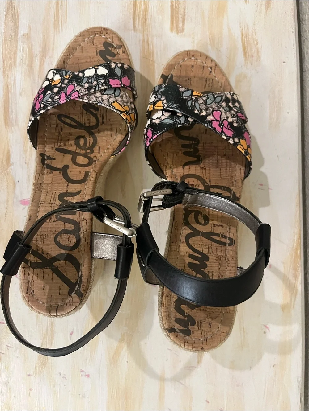 Sam Edelman Destin floral print wedge sandals